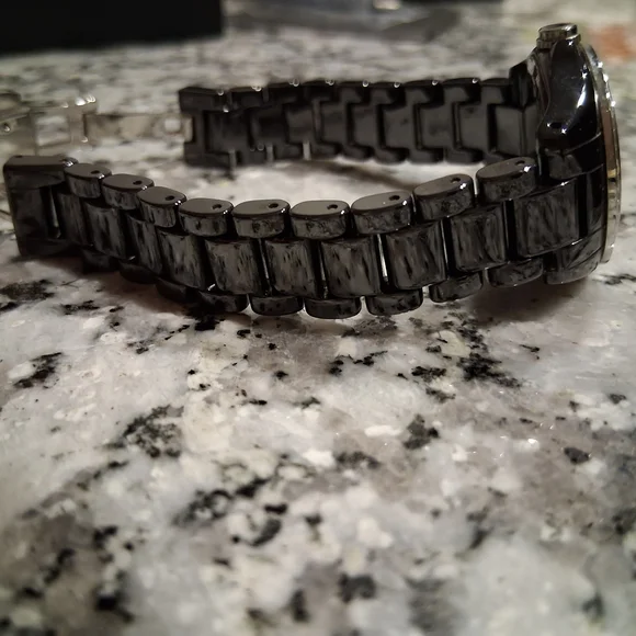 Coach Crystal-Accent Black Ceramic Bracelet Watch